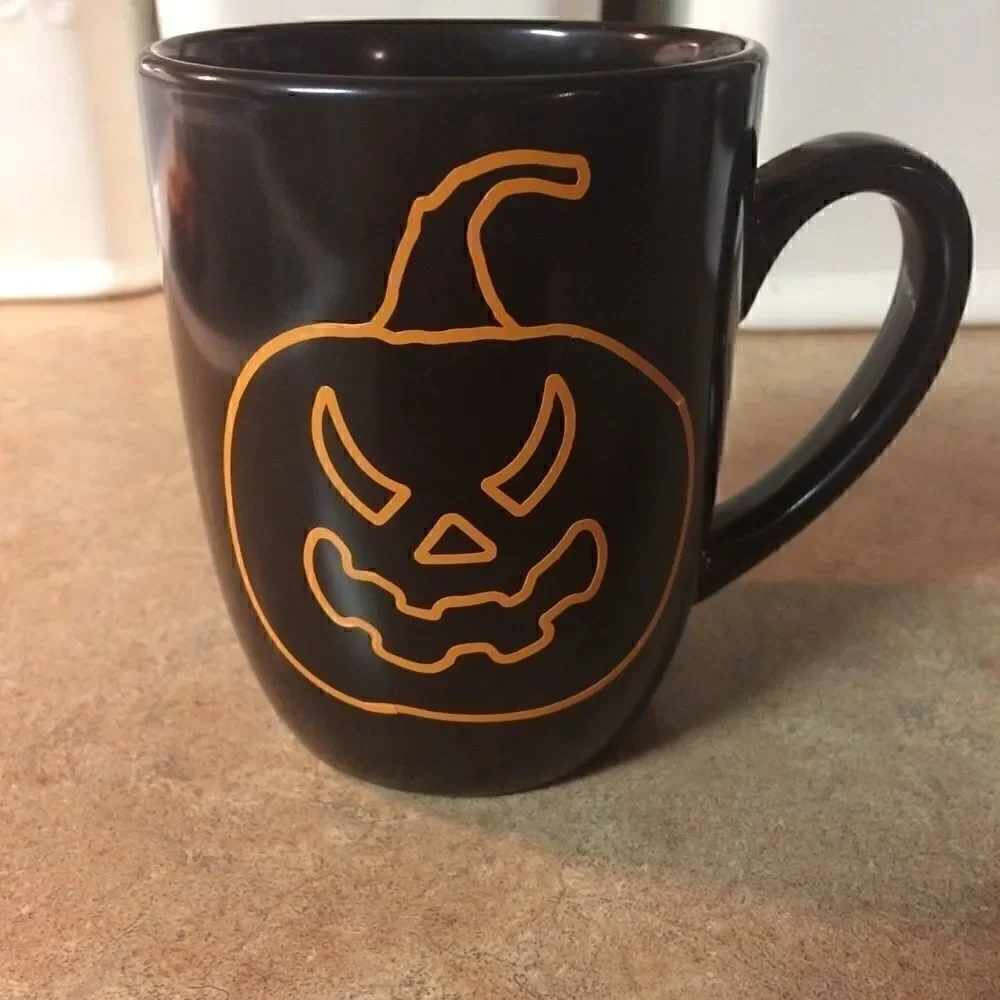 Handmade Halloween pumpkin mug